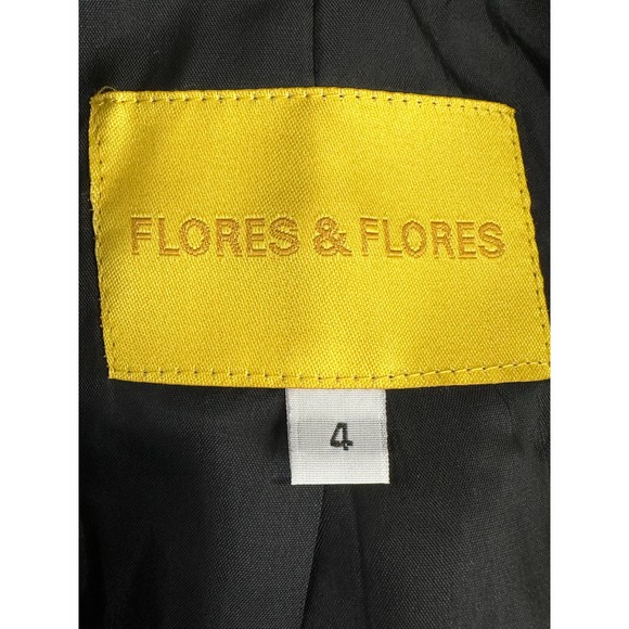 Flores & Flores animal print textured 3 button cocktail blazer size 4 - Picture 5 of 12